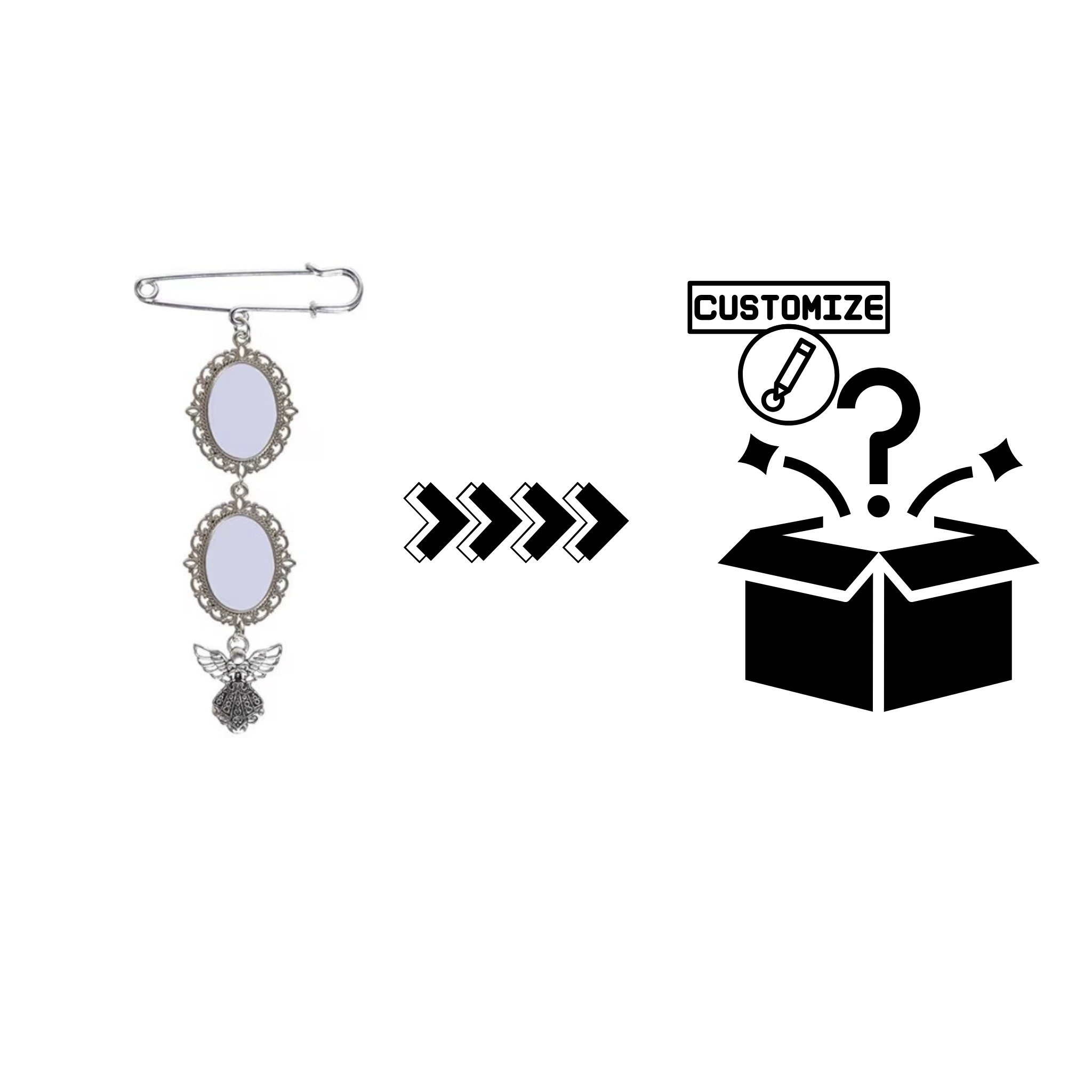 Custom Sublimation Graduation Tassel  Charms – Angel Pin Graphic - Custom Graphic | Jadez World