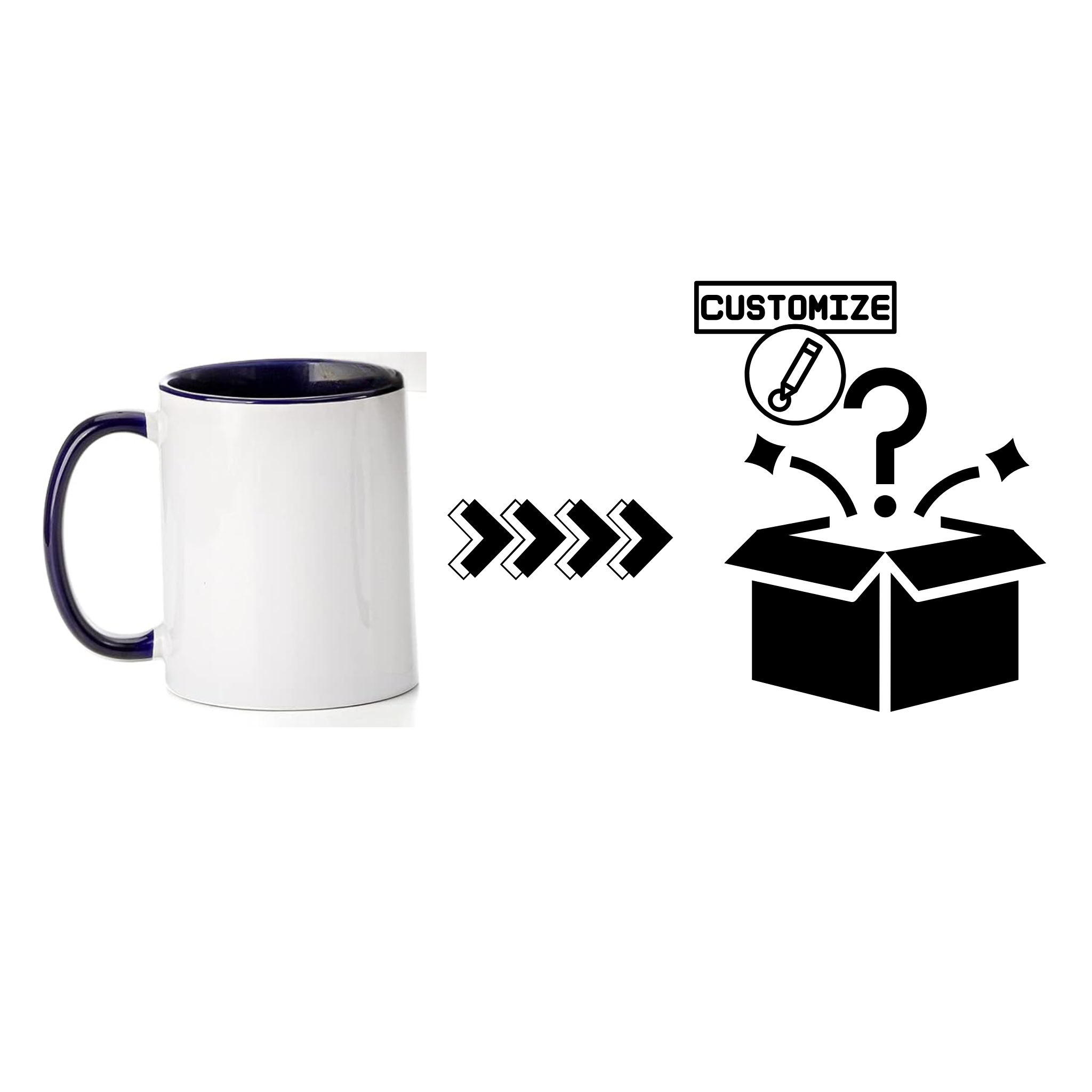 Custom Sublimation 12 oz Ceramic Mug – Blueberry Trim – Custom Graphic | Jadez World