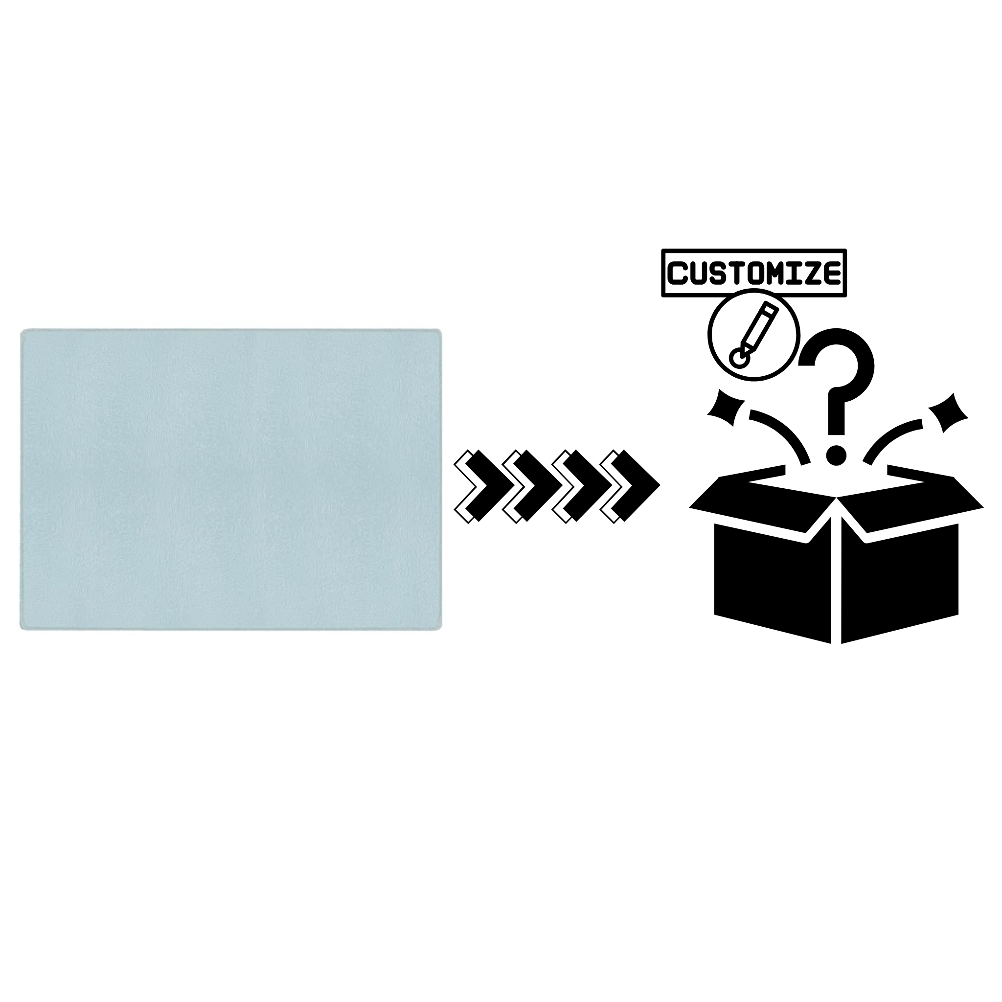 Custom Sublimation Custom 11" x 7.87" Sublimation Tempered Glass Cutting Board - Custom Graphic | Jadez World