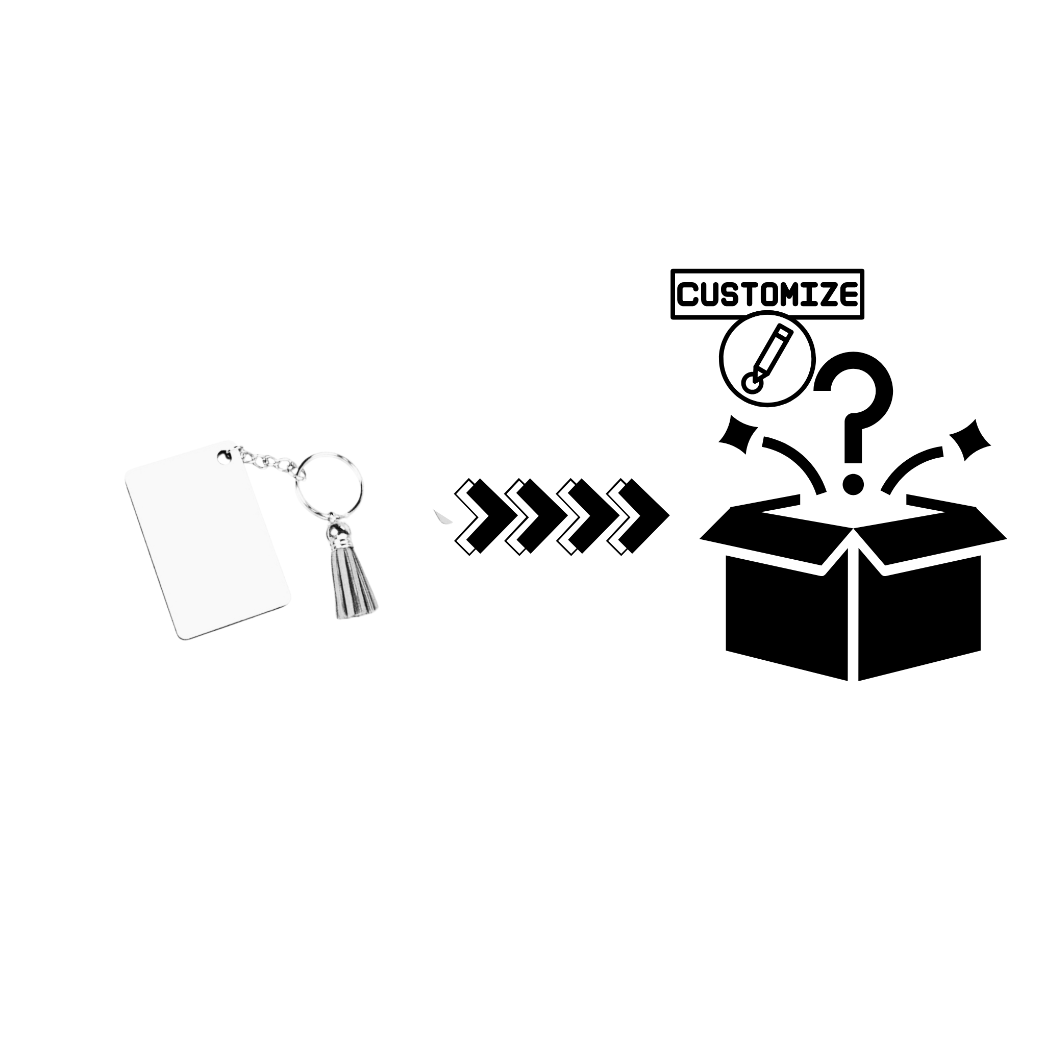 Custom Sublimation 2.3" x 1.5" Keychain  - Custom Graphic | Jadez World