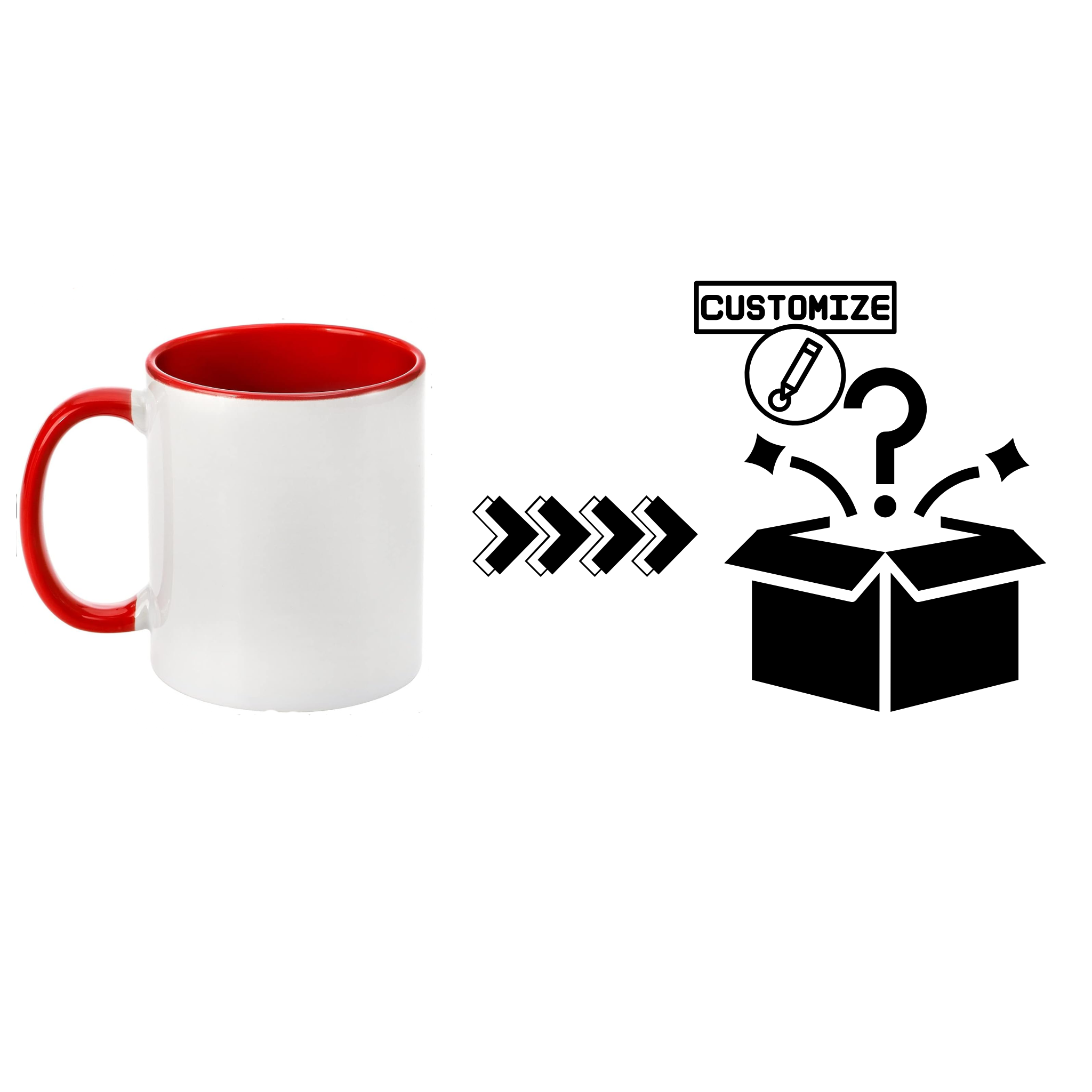 Custom Sublimation 12 oz Ceramic Mug –Kiss Red Trim – Custom Graphic | Jadez World