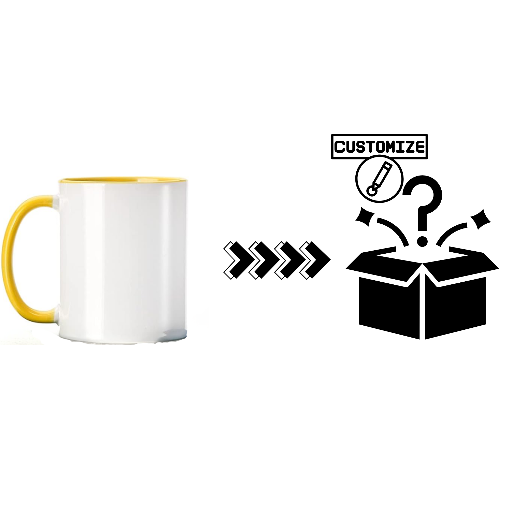 Custom Sublimation 12 oz Ceramic Mug – Lemon Trim – Custom Graphic | Jadez World