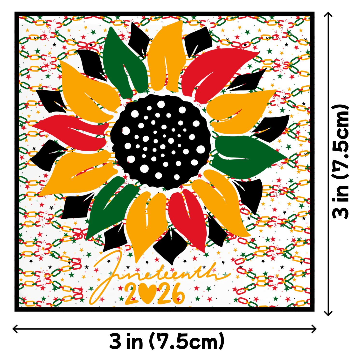 Custom Sublimation 3 x 3 Large Magnet Graphic - Juneteenth Print | Jadez World