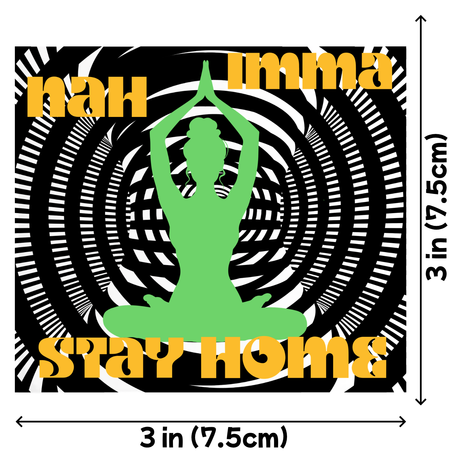 Custom Sublimation 3 x 3 Large Magnet Graphic - Nah Imma Stay Print | Jadez World