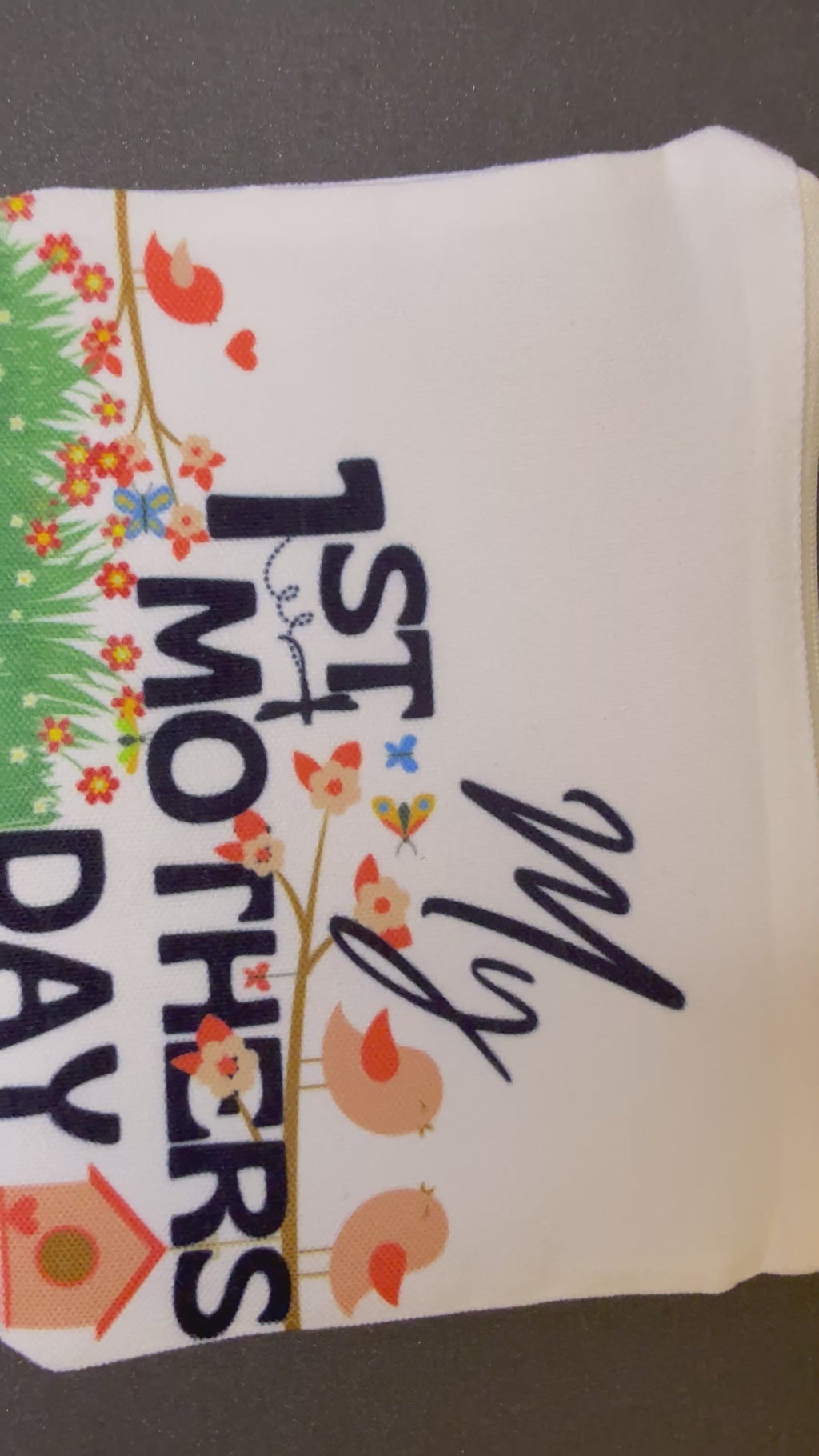 [Video] Product View Custom Sublimation 7.9" x 5.7" Travel and Makeup Pouch - My 1st Mothers Day Print | Jadez World 