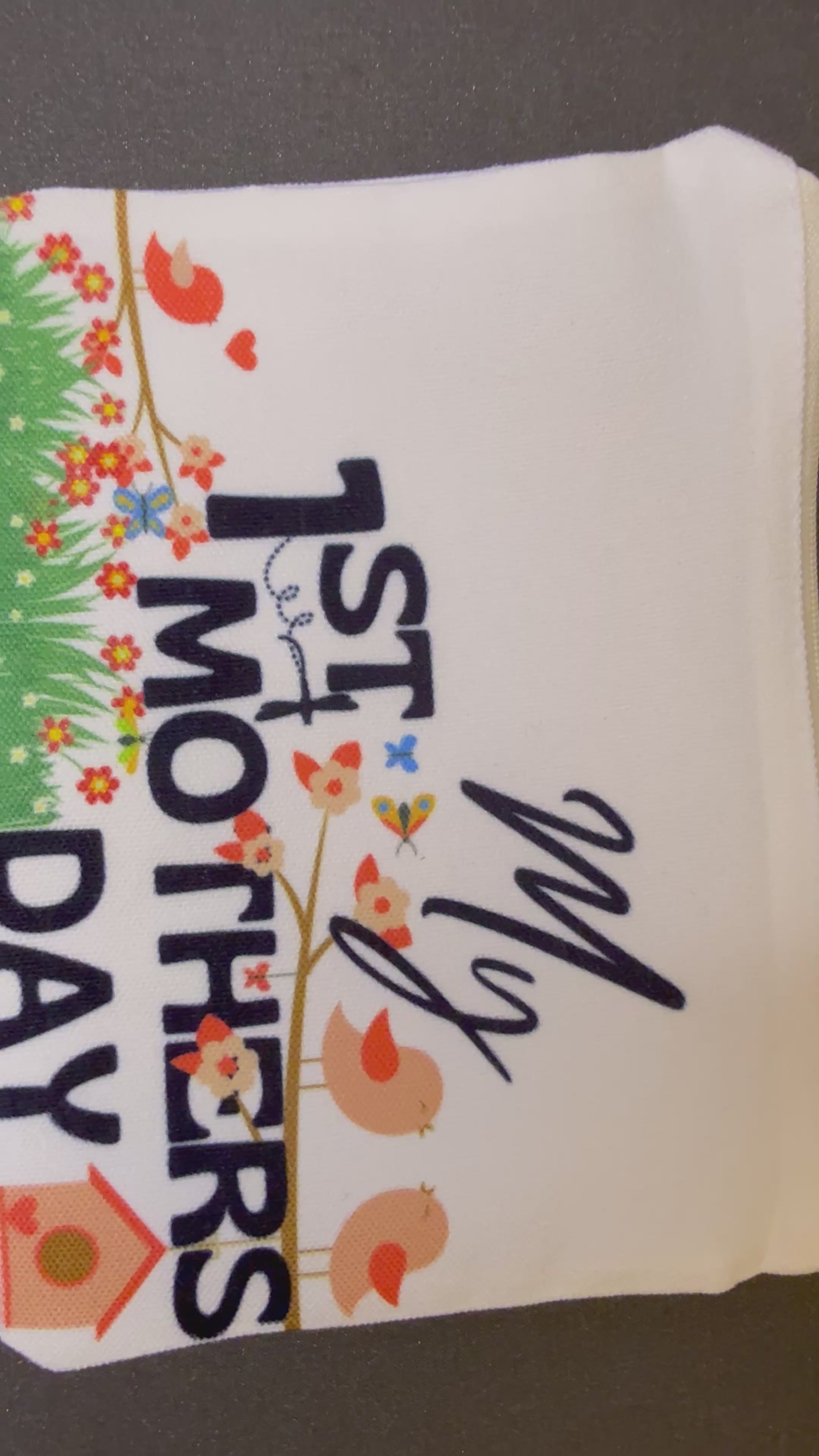 [Video] Product View Custom Sublimation 7.9" x 5.7" Travel and Makeup Pouch - My 1st Mothers Day Print | Jadez World 