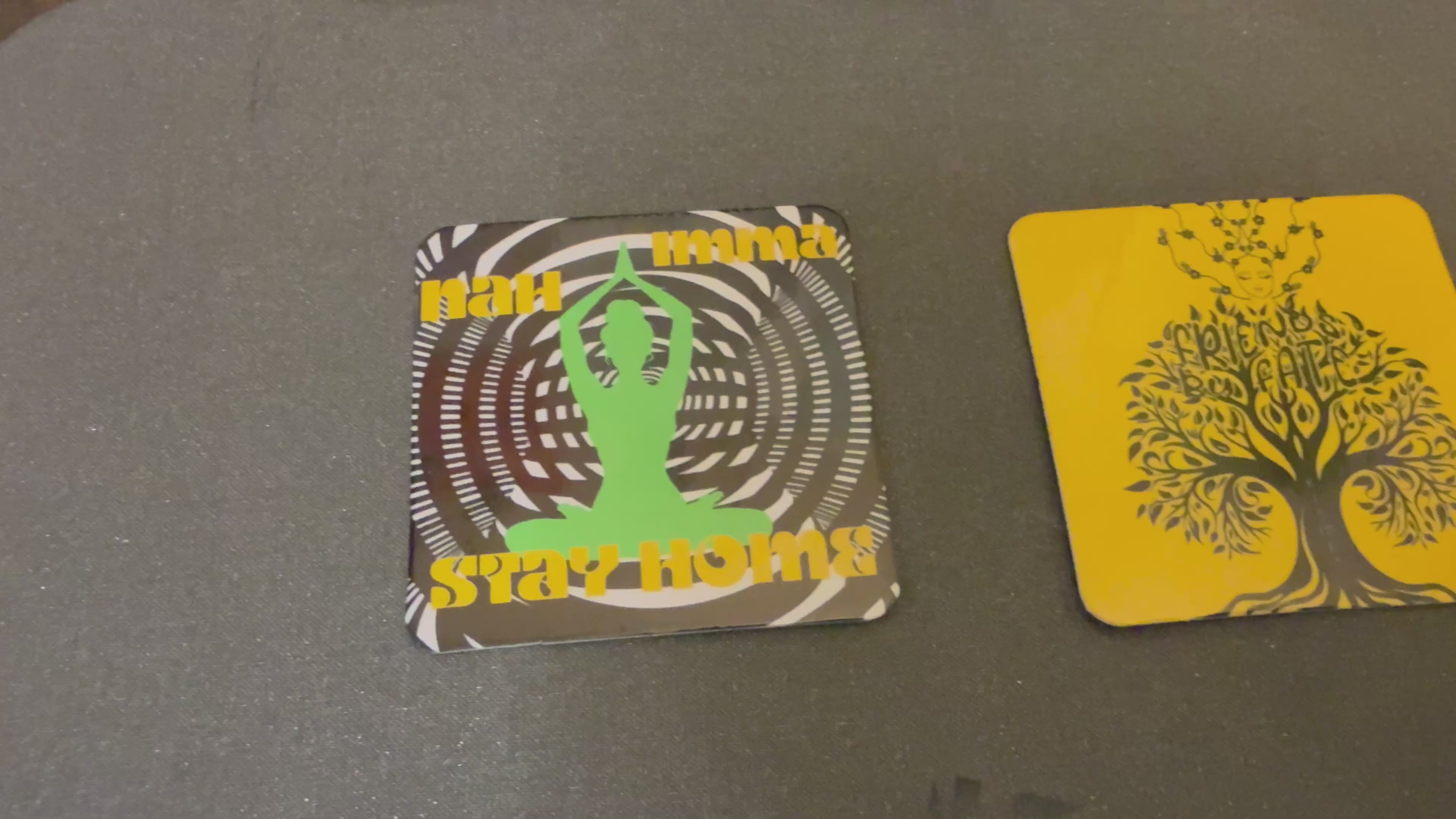 [Video] Product View 2.6 x 2.6 Medium Custom Sublimation Magnet – Nah Imma Stay Home and Kismet Print | Jadez World